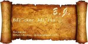 Böcker Júlia névjegykártya